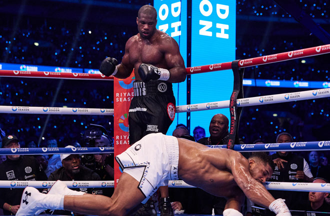 Joshua was down four times against Dubois Photo Credit: Mark Robinson/Matchroom Boxing
