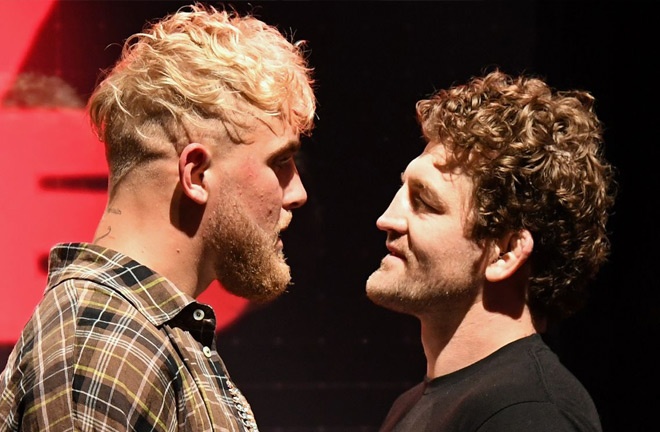 Jake Paul and Ben Askren head to head. Photo Credit: DraftKings Nation 