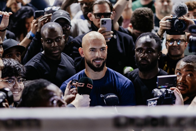 Andrew Tate makes his boxing debut on Saturday Credit: Misfits Boxing