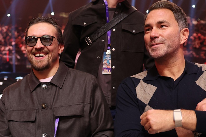 Three time undisputed world champion Oleksandr Usyk was ringside for a great night of boxing Credit: Matchroom