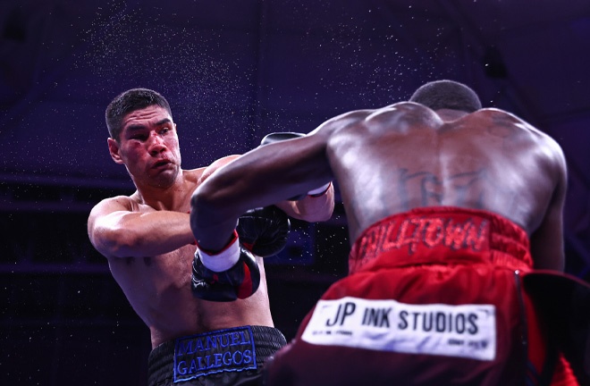 Coe dominated Gallegos in their second outing Photo Credit: Melina Pizano/ Matchroom