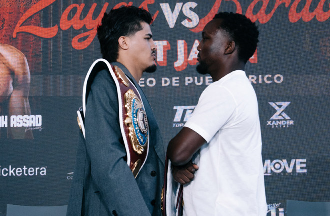 Zayas and Baraou face-to-face ahead of Saturday's showdown Photo Credit: Top Rank
