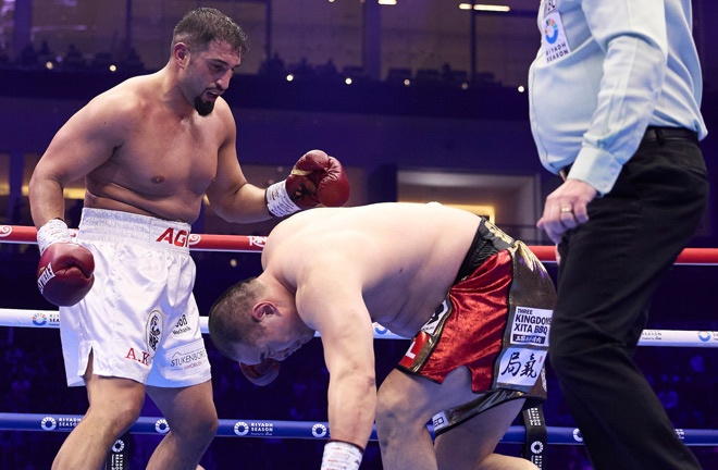 Kabayel stopped Zhang in February Photo Credit: Mark Robinson Matchroom Boxing