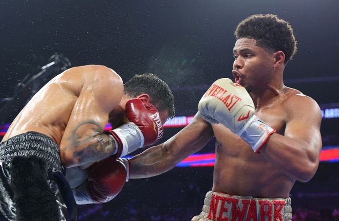 Shakur Stevenson defended his WBC lightweight world title with a comfortable win over Artem Harutyunyan in Newark. Photo Credit: Mikey Williams/Top Rank