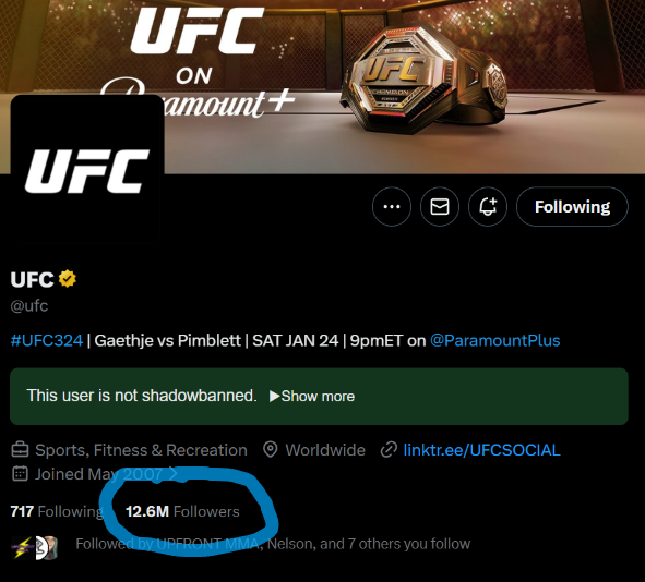 When I started counting it was at 13 Million