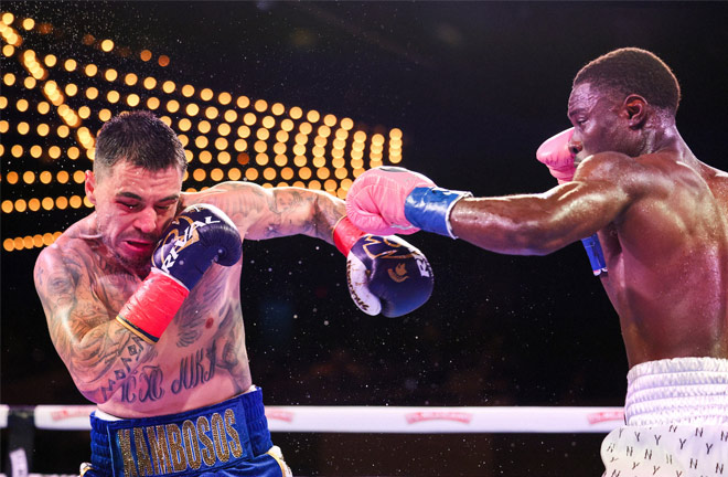 Richardson Hitchins stopped George Kambosos Jr to defend his IBF super lightweight belt Photo Credit: Geoffrey Knott/Matchroom Boxing