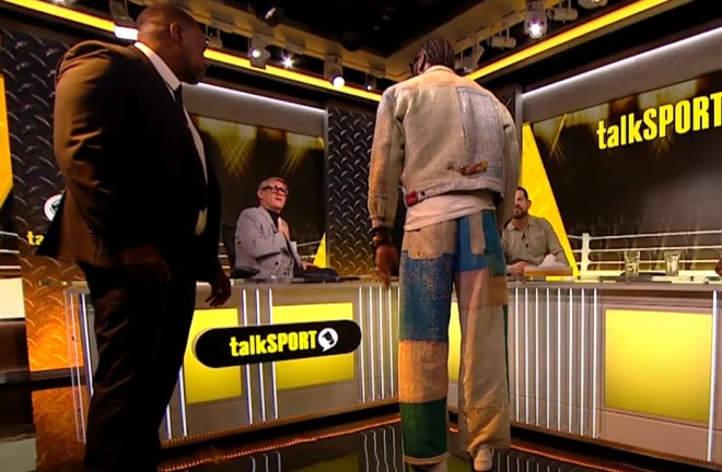 Wilder confronted Jordan before storming off set Photo Credit: talkSPORT