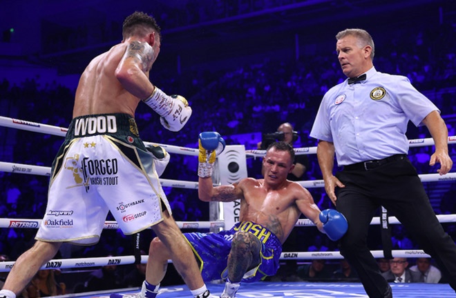 Leigh Wood dramatically stopped Josh Warrington in the seventh round in Sheffield Photo Credit: Mark Robinson/Matchroom Boxing